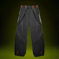 XIPHEVIL Mech Paneled Utility Wide-Leg Pants Black