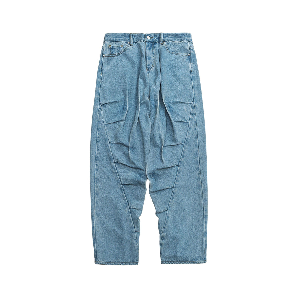 ME DA IGUAL Deconstructed Washed Ruched Jeans