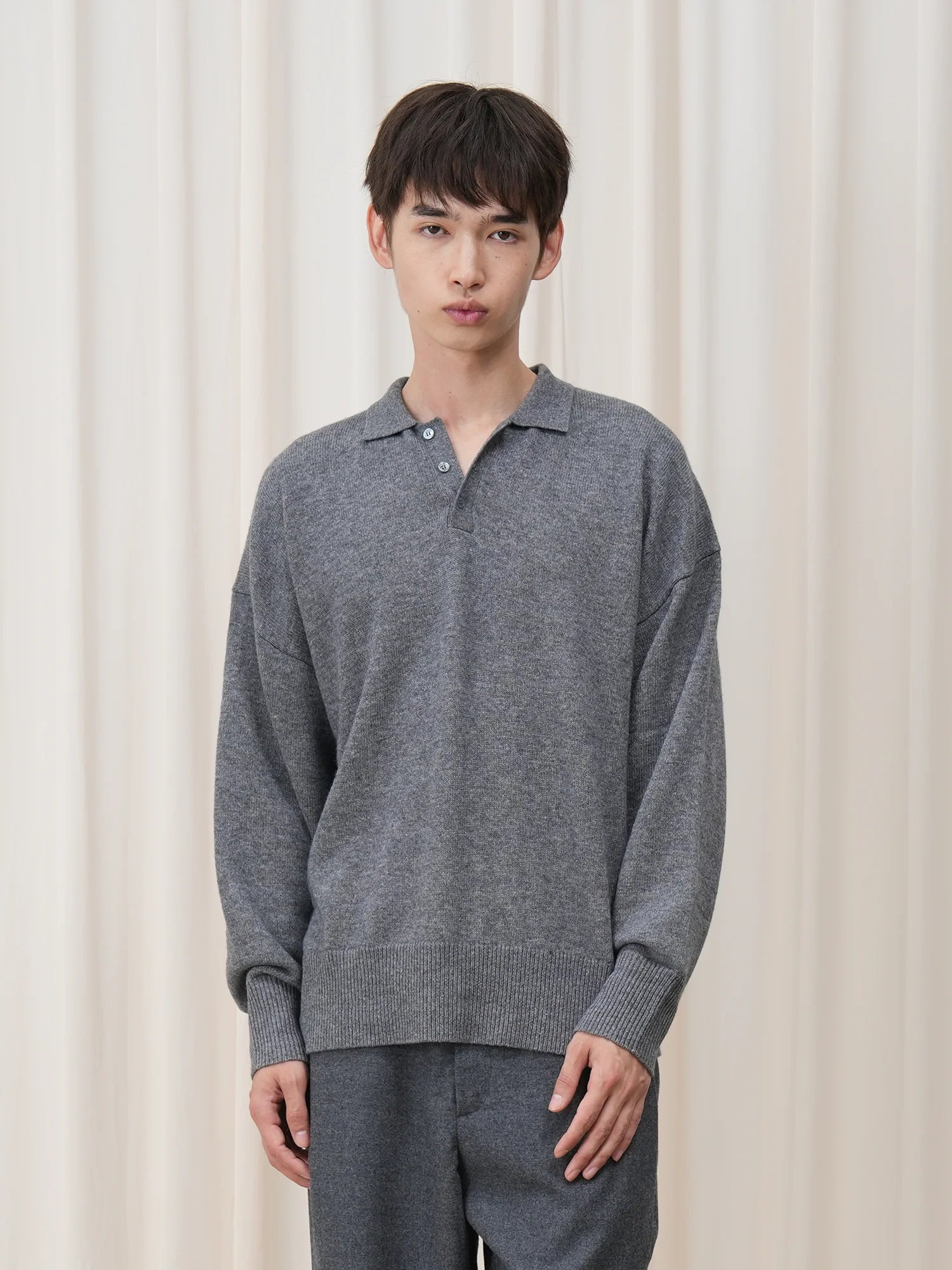 OUYANG WENJUN Essential Wool-Blend Polo Sweater