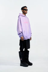 ULIPERY Distressed Gradient Oversized Hoodie Purple