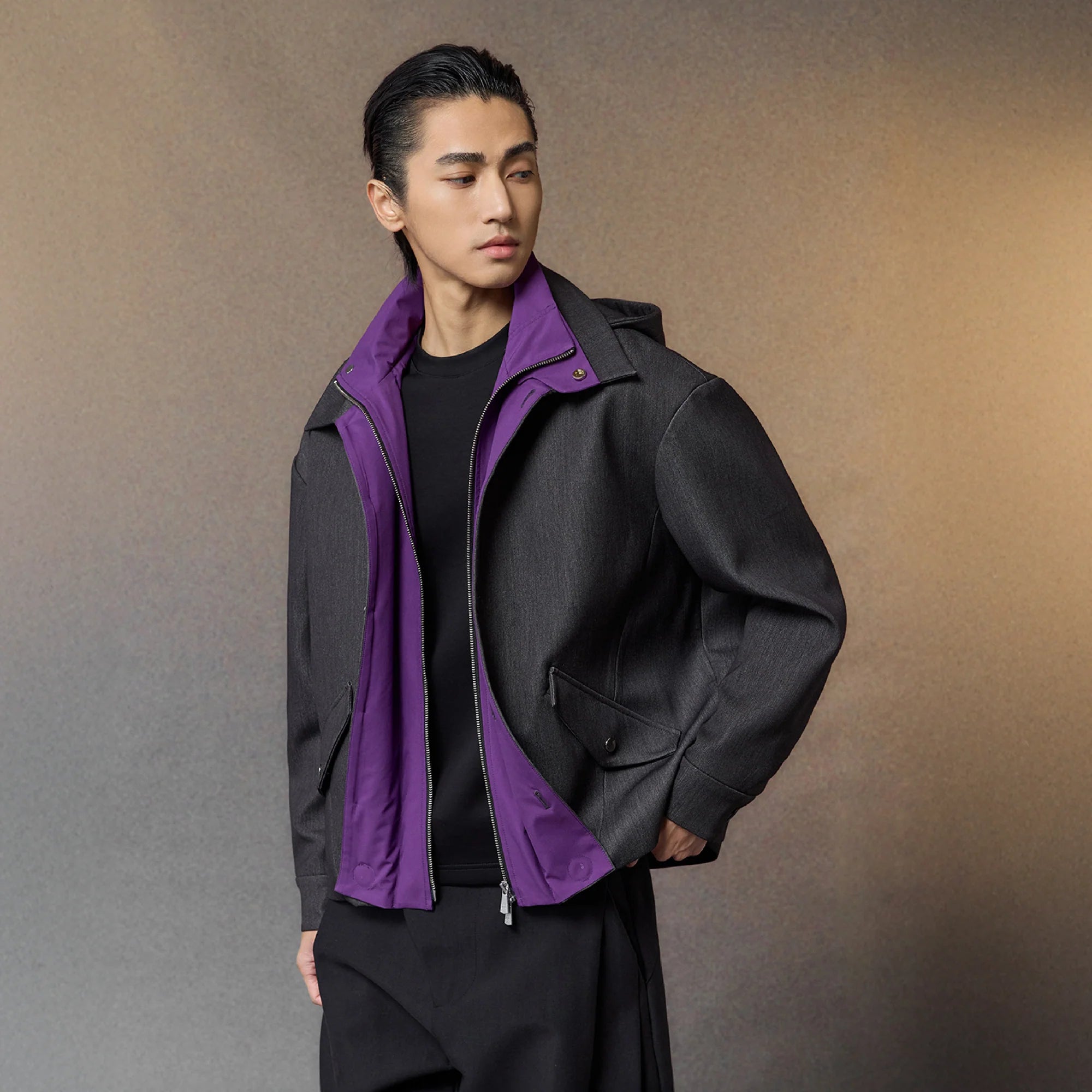 ALVNG AR ANTS Tech Contrast Split-Panel Hooded Jacket