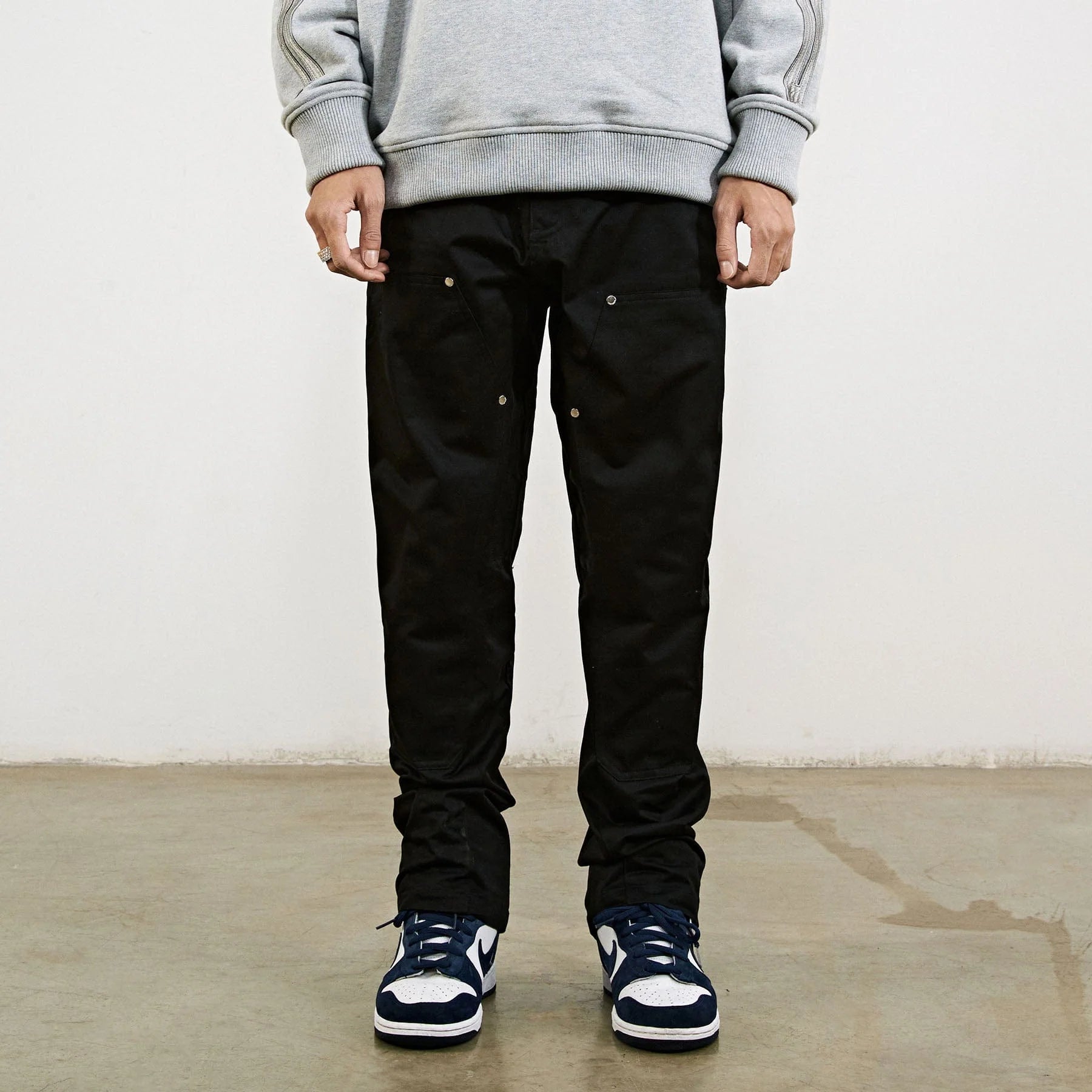 BONELESS Rivet Double-layered Back Zipper Pants