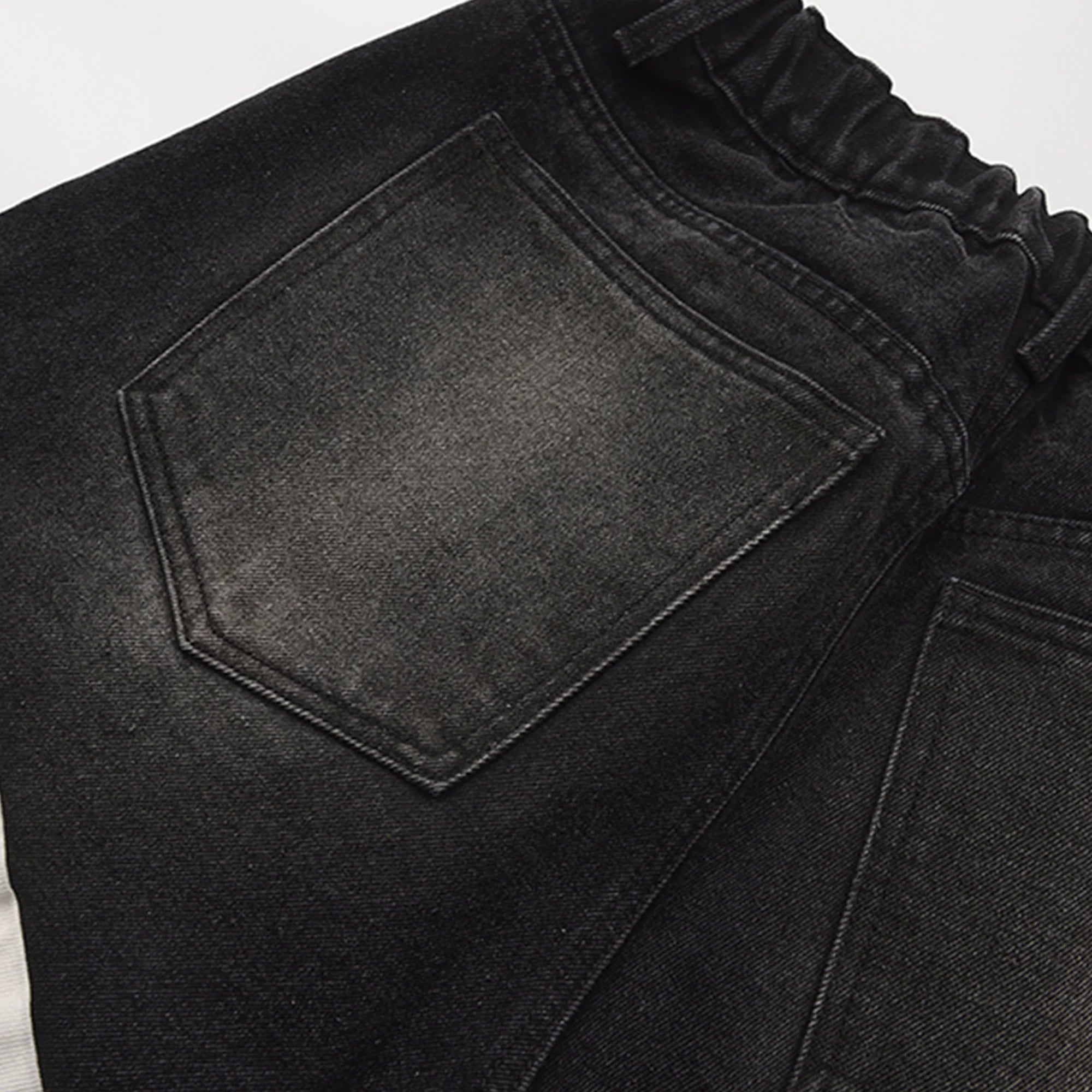 VANN VALRENCE Washed Contrast Panel Oversized Jeans