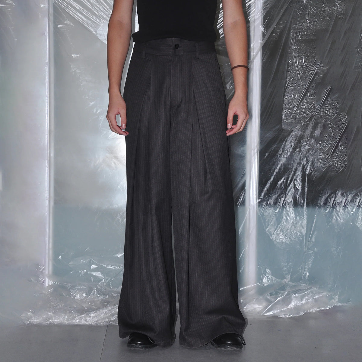 7440 37 1 Pleated Pinstripe Trousers