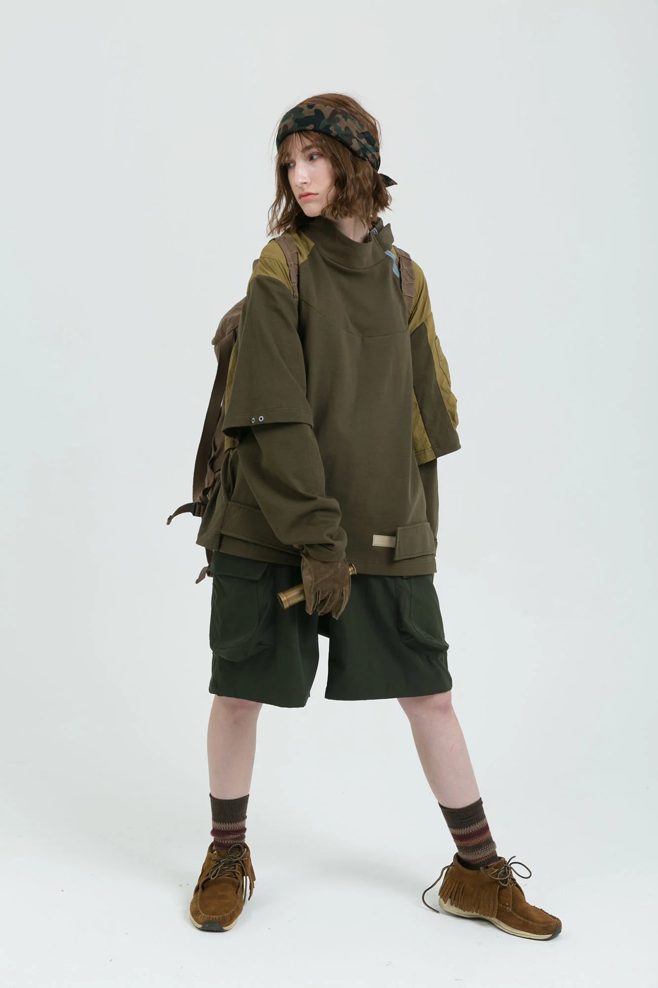 ERROR CODE ROBOT Detachable Sleeve Layered Utility Long-Sleeve Tee