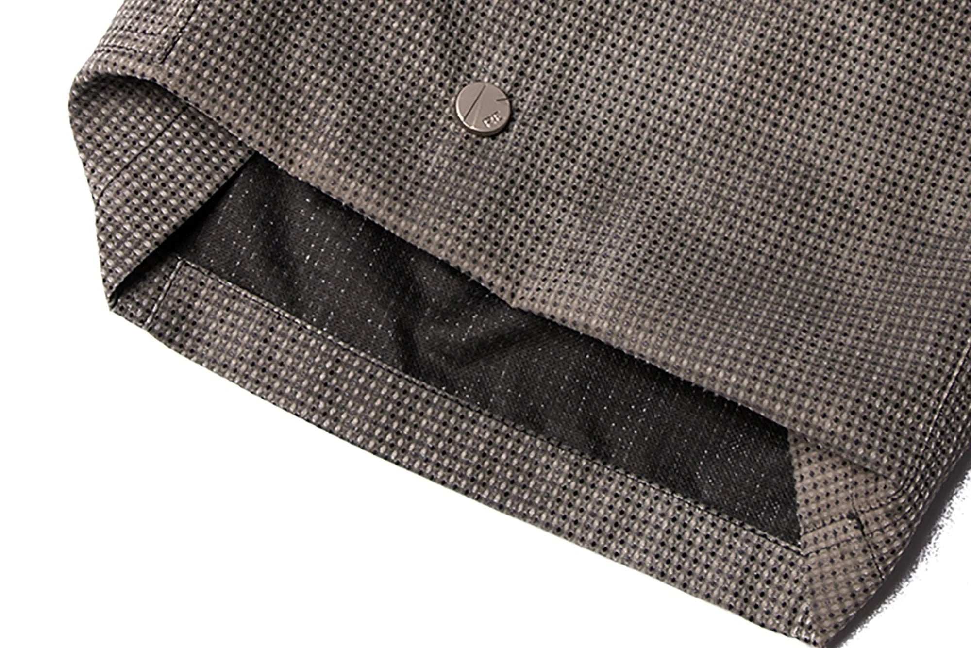 RELABEL Mini Checker Multi-Pocket Strap Pleated Cargo Pants Dark Gray