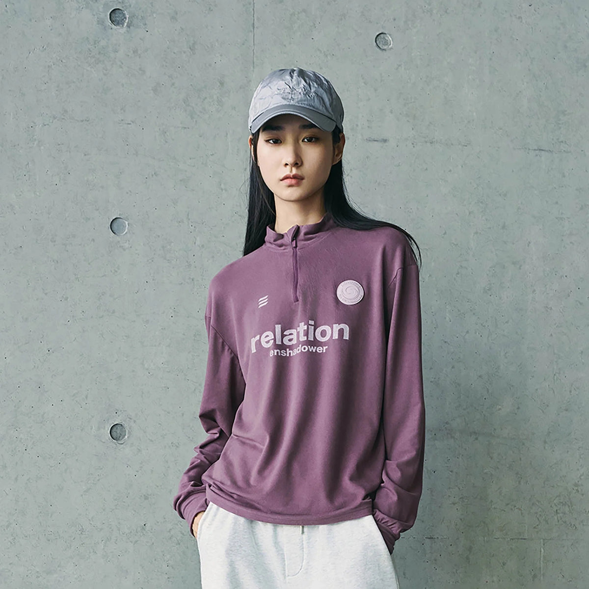 ENSHADOWER Wool Blended Mock Neck Zip-Up L/S Tee