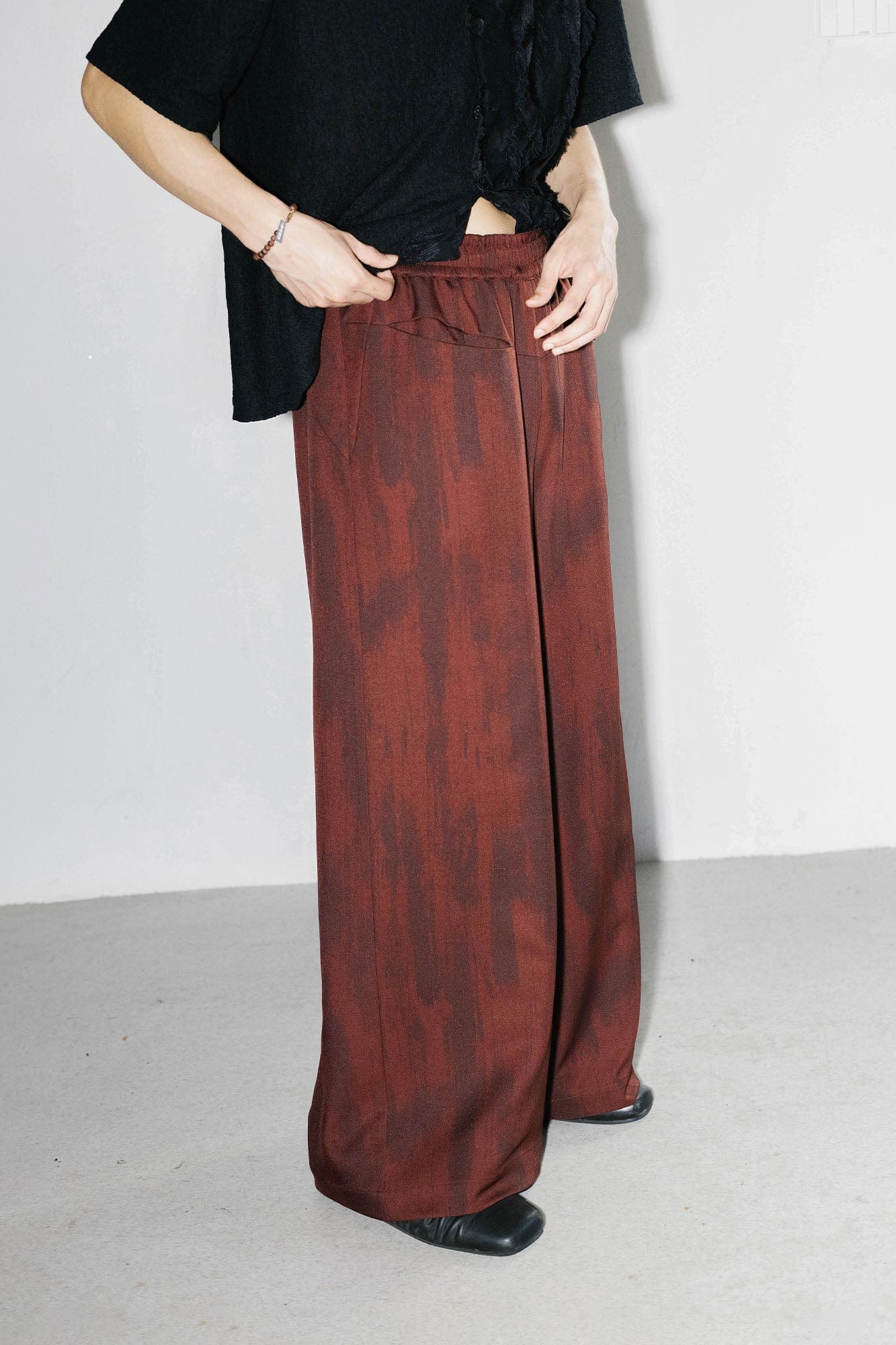 ALVNG AR ANTS Tie-Dye Reversible Wide-Leg Drawstring Pants