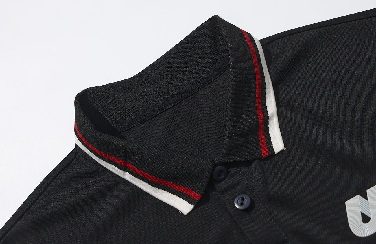 UMAMIISM Quick-Dry Striped Polo Long Sleeve Tee