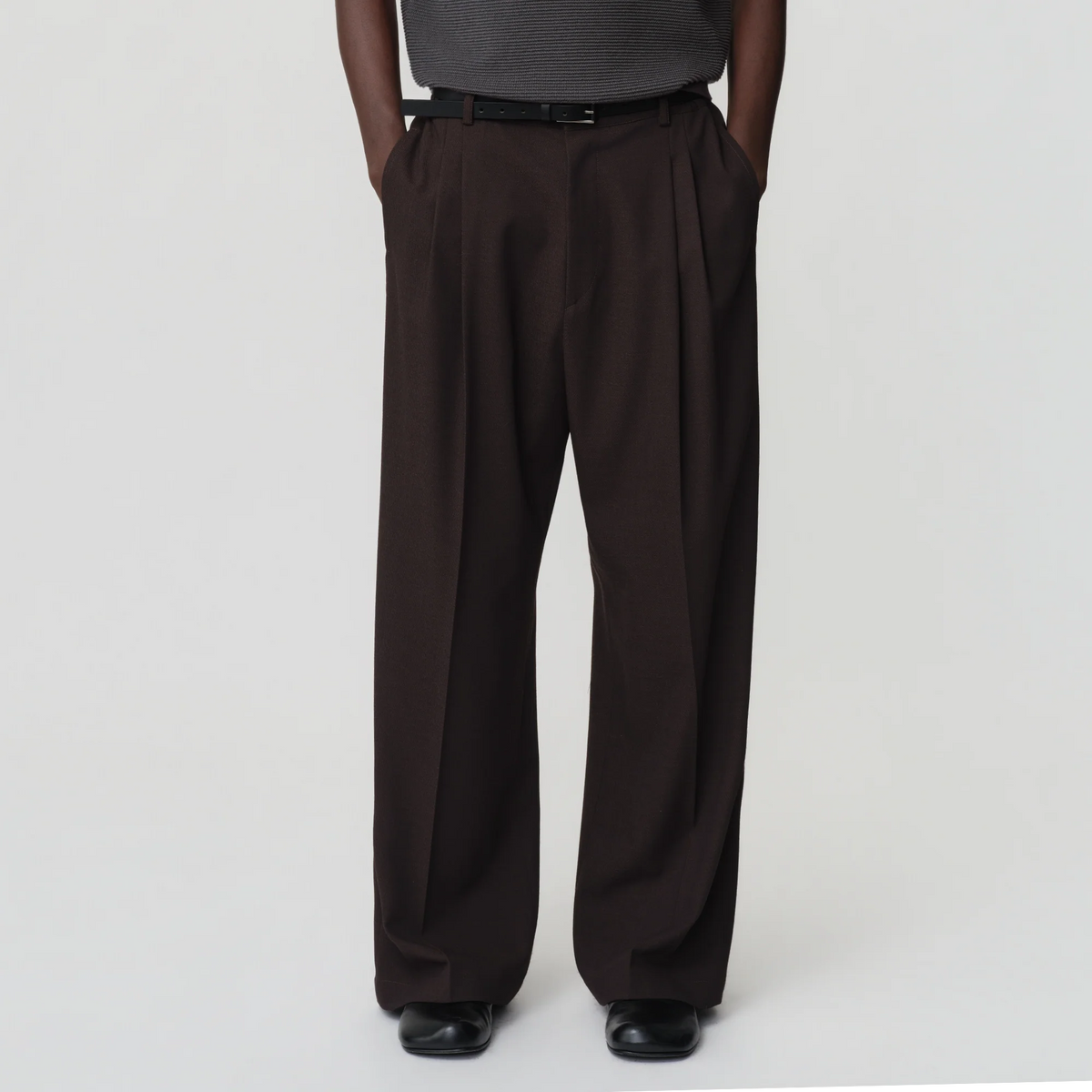 OPICLOTH Modern Pleats Wool-Blend Straight-Leg Pants