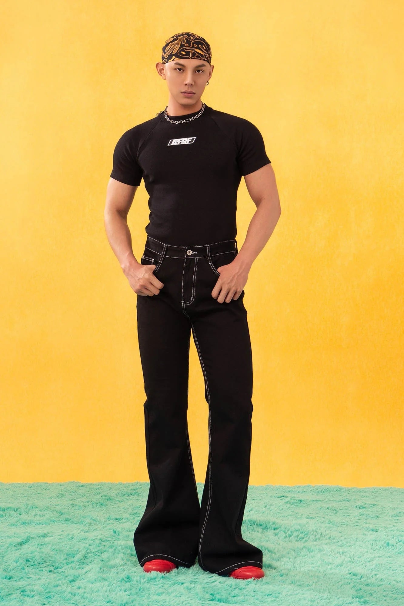 CLP Retro Stitch Ribbon Flared Jeans
