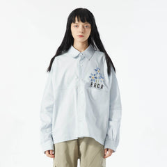 ERROR CODE ROBOT Botanical Embroidered Logo Shirt