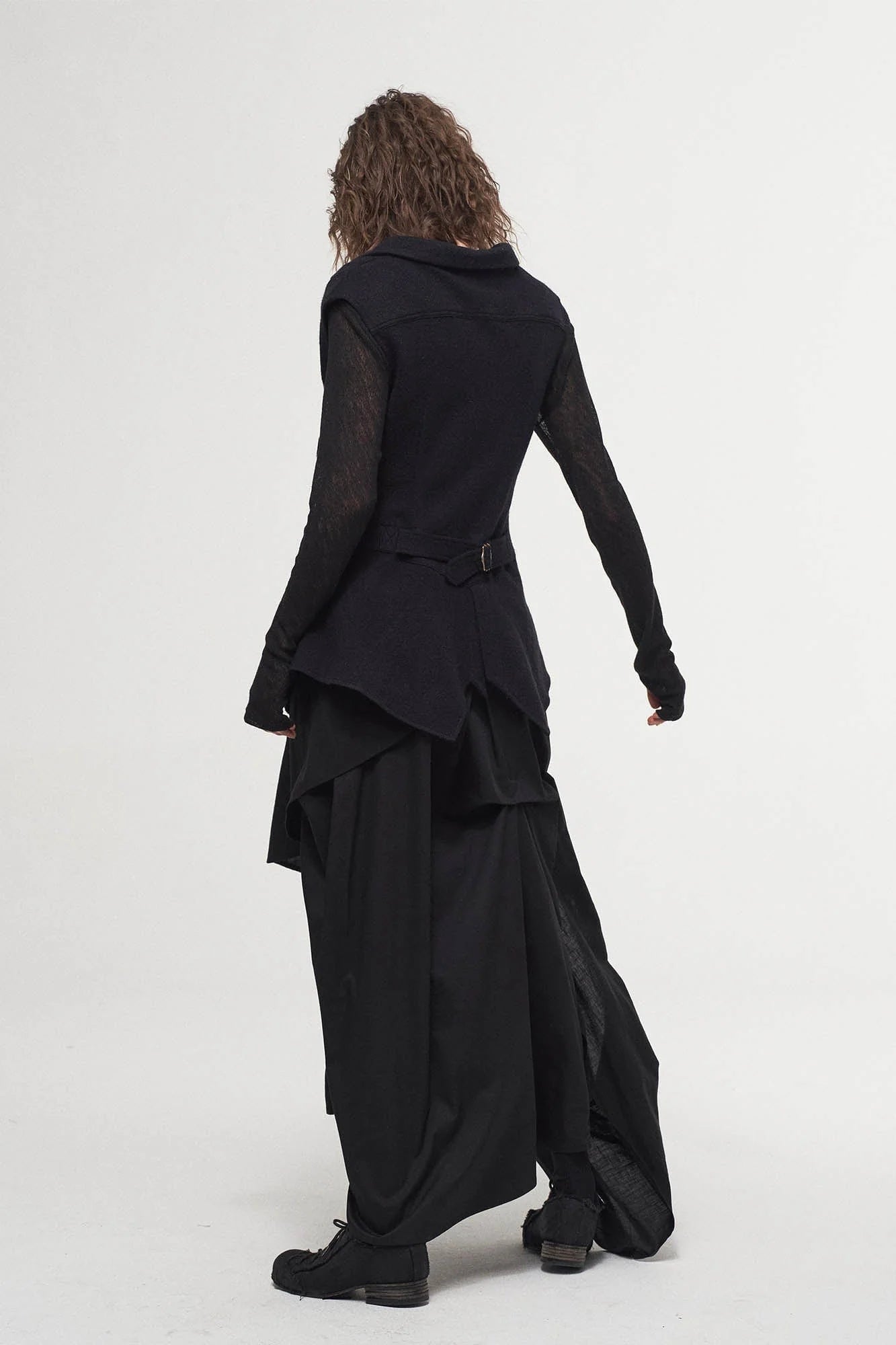 ILNya Nieternite Nifutur Asymmetrical Draped Layered Mulberry Silk Skirt