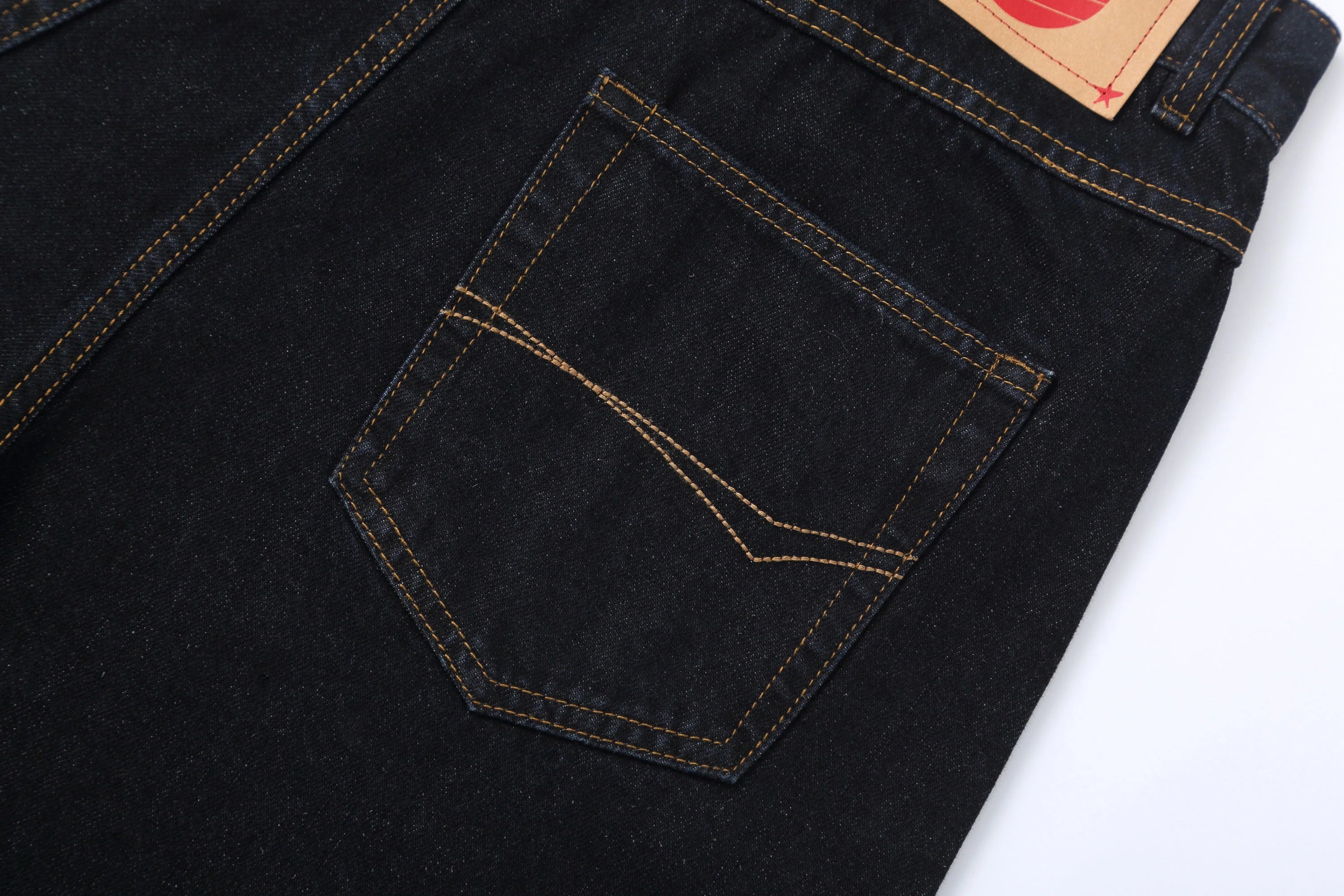 CLP Contrast-Waist Botton-Fly Oversized Raw Jeans