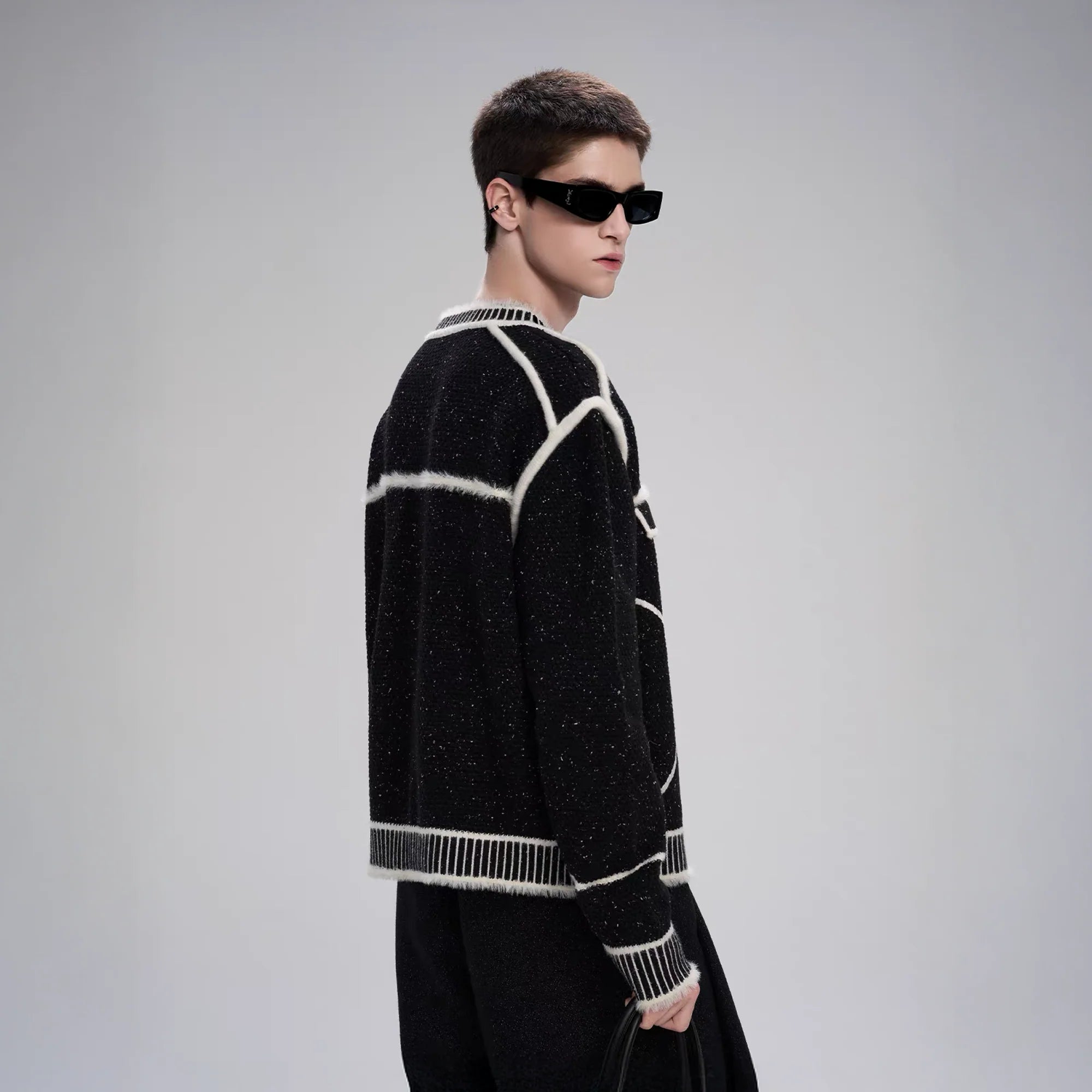 TIWILLTANG Contrast Stitch Knit Jacket