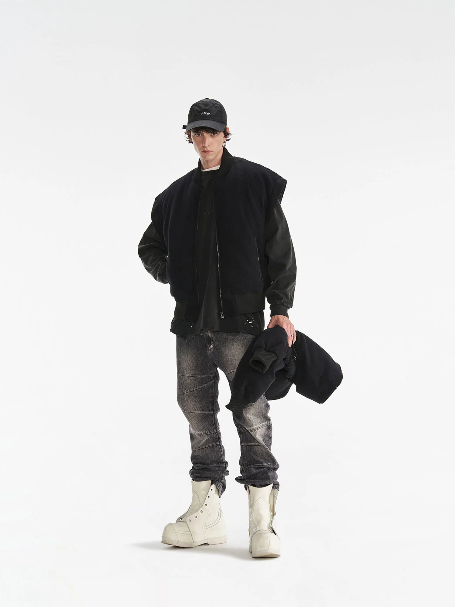 PMW Deconstructed Detachable Sleeve Bomber Jacket