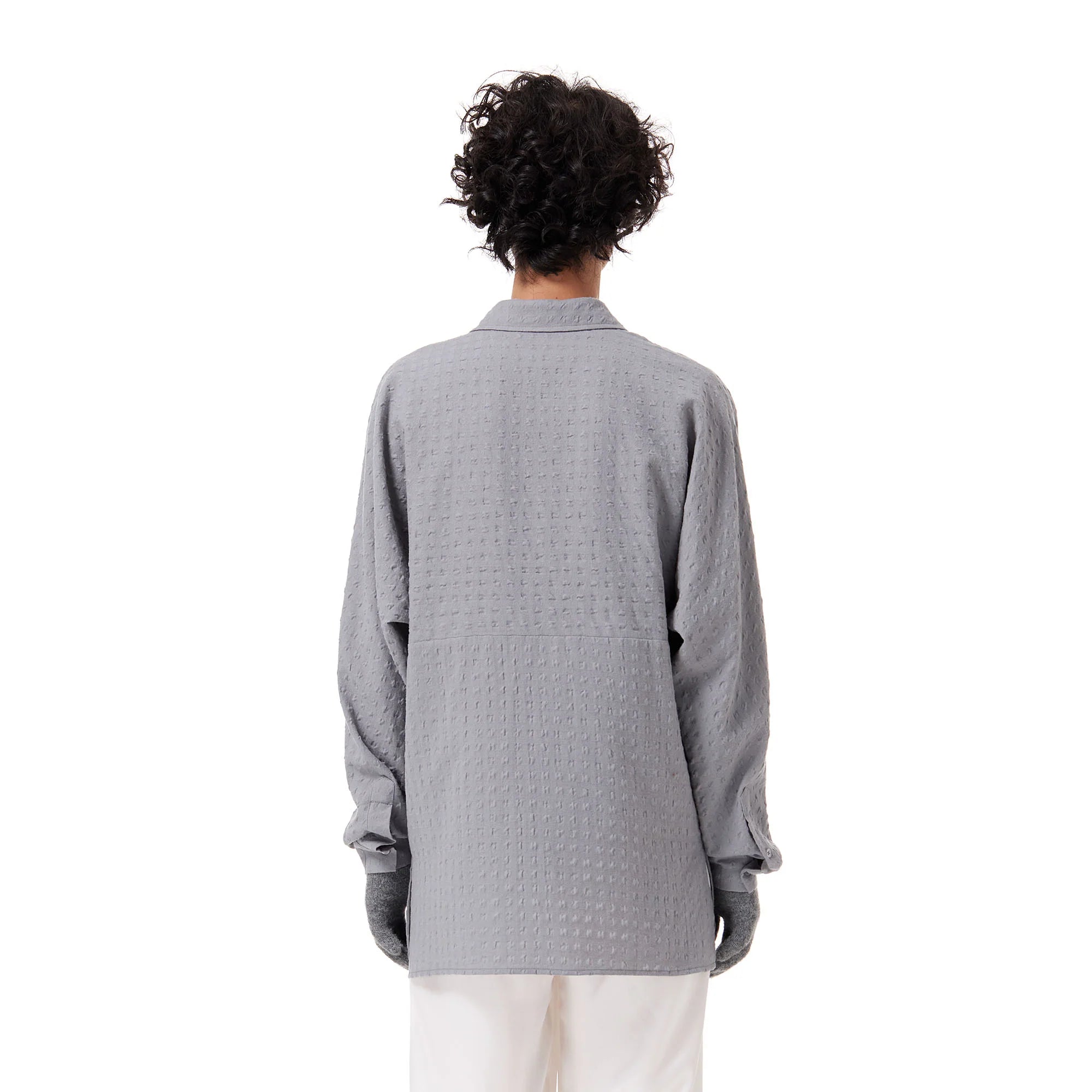 OUYANG WENJUN Drip Heart Embroidered Seersucker Shirt