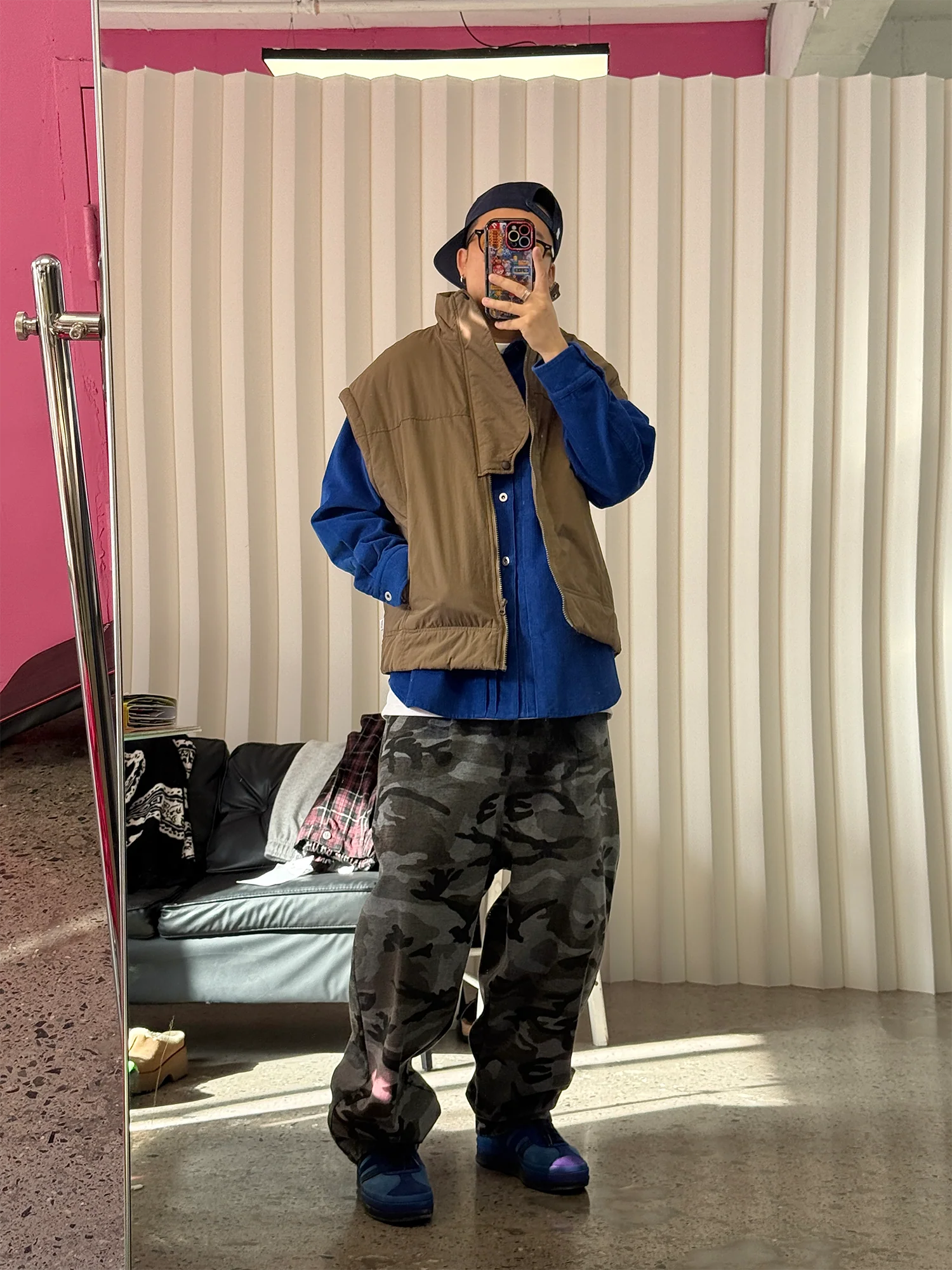 ME DA IGUAL Camo Elastic Waistband Tappered Pants