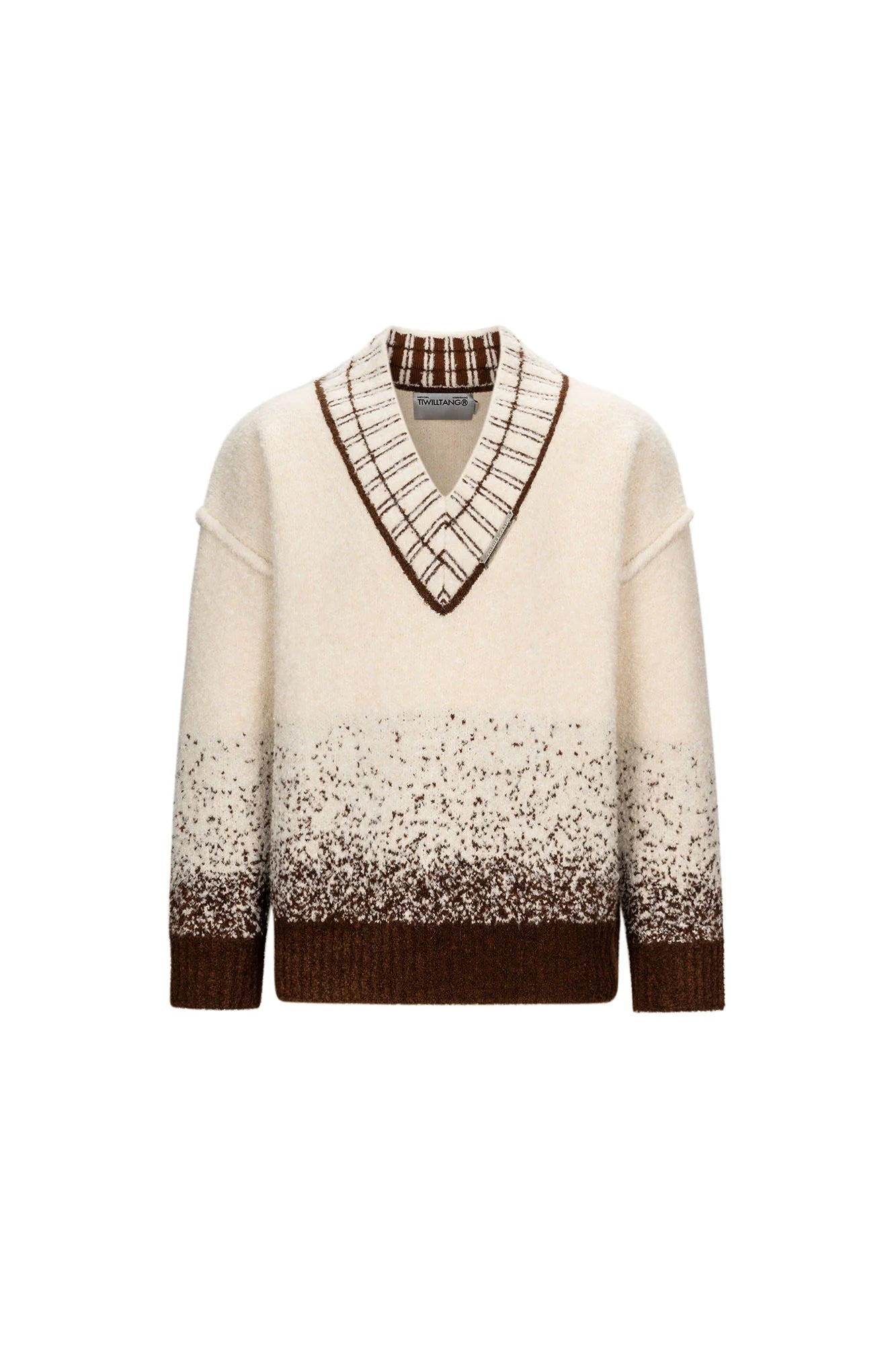TIWILLTANG Gradient Wool V-Neck Sweater