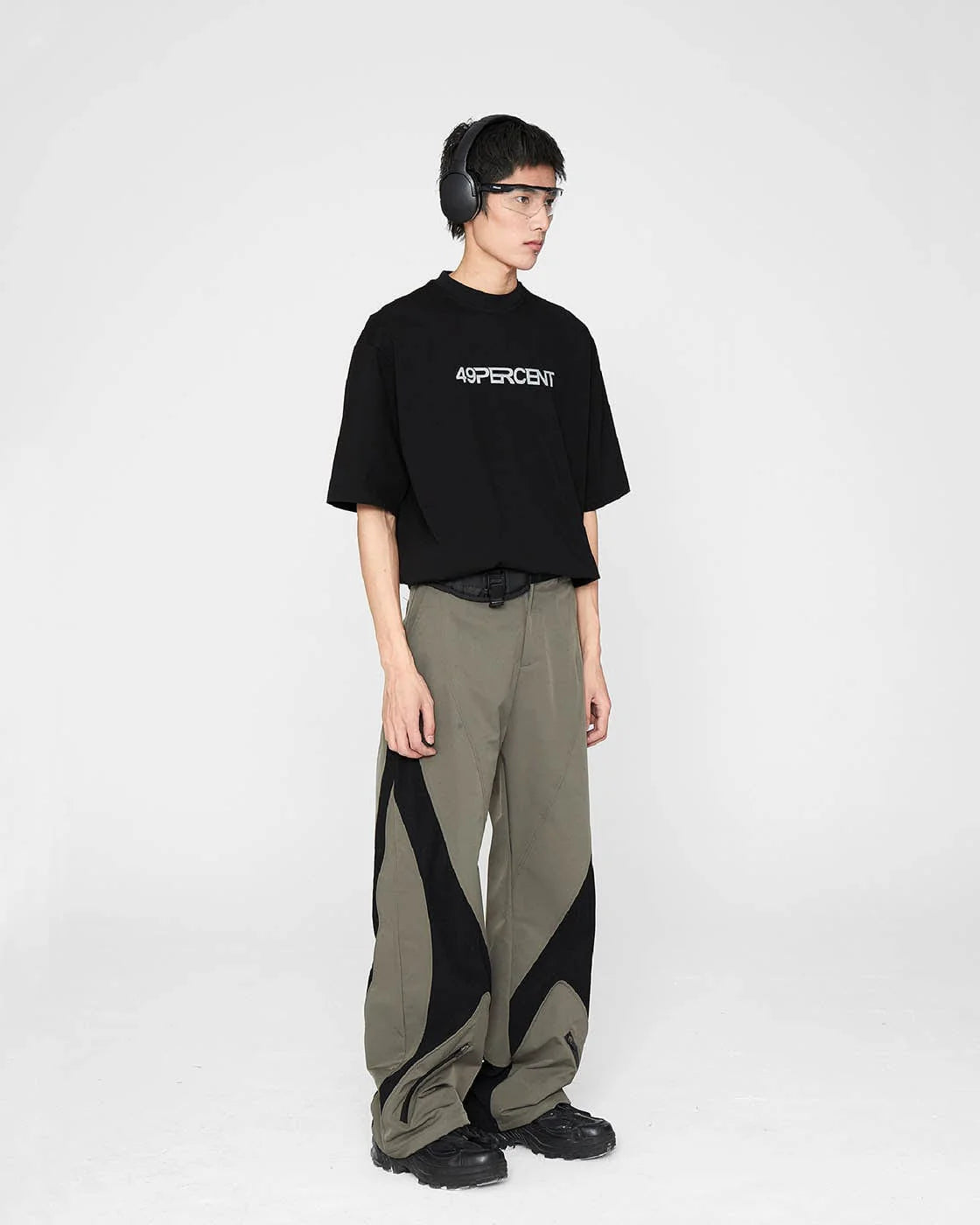 49PERCENT The X Spliced Zipper Pants