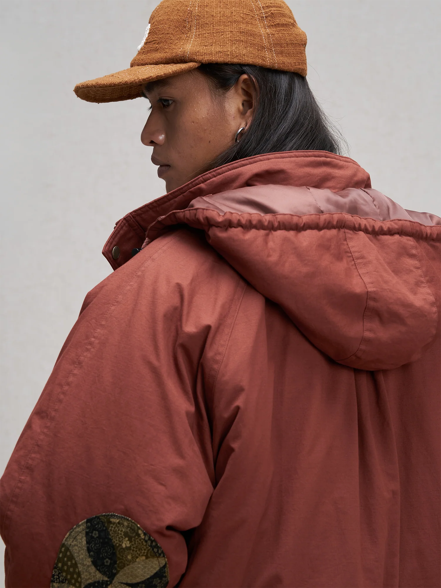 UNLIMITED MOTE Patchwork-Elbow Padded Utility Parka