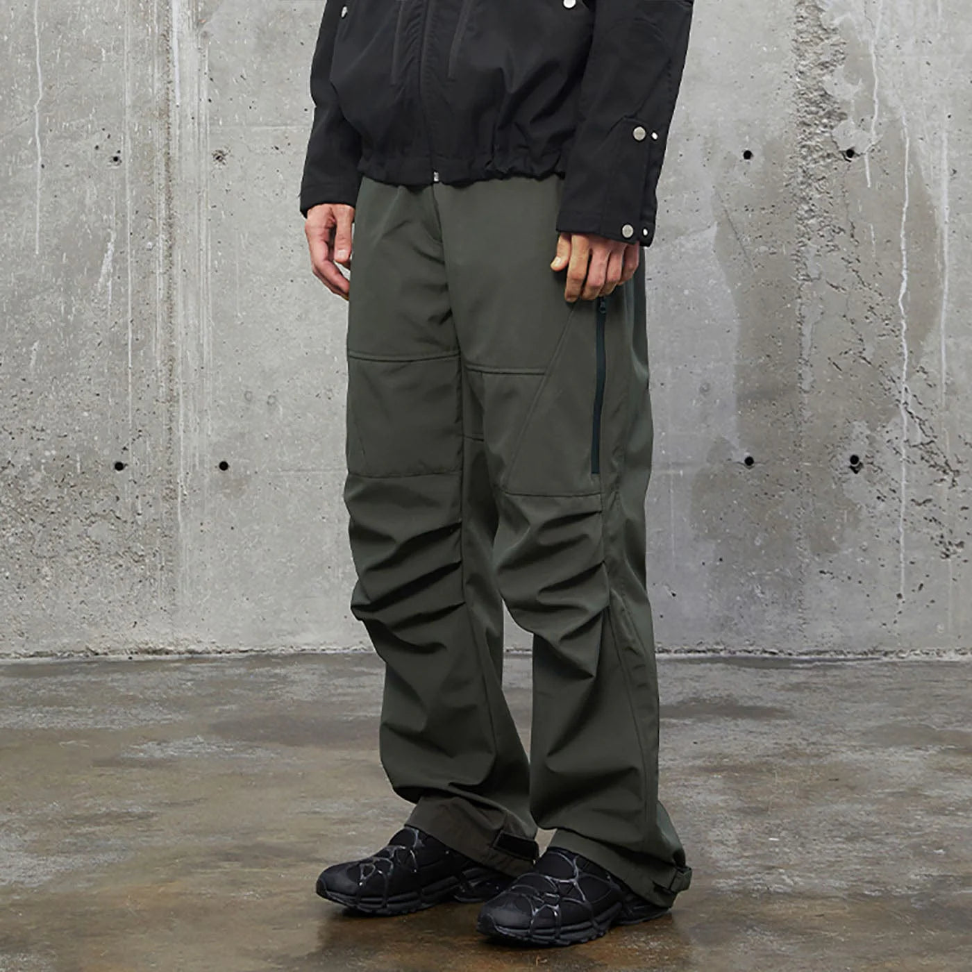 F2CE Deconstructed Crinkled Zipper Pants