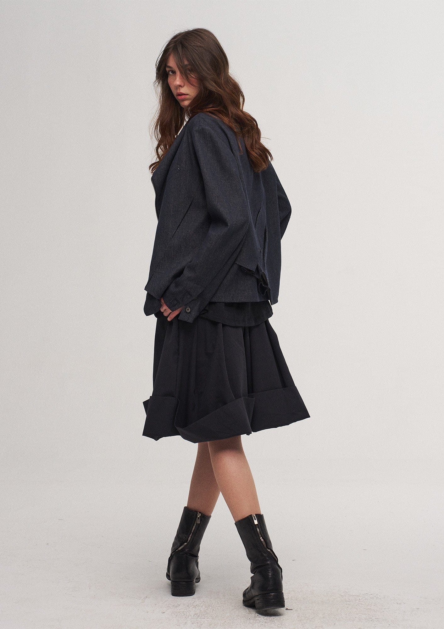 ILNya Nieternite Nifutur Double-Layer Weave Linen Jacket Blue