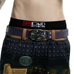 DND4DES Filigree Buckle Cowhide Leather Belt Purple