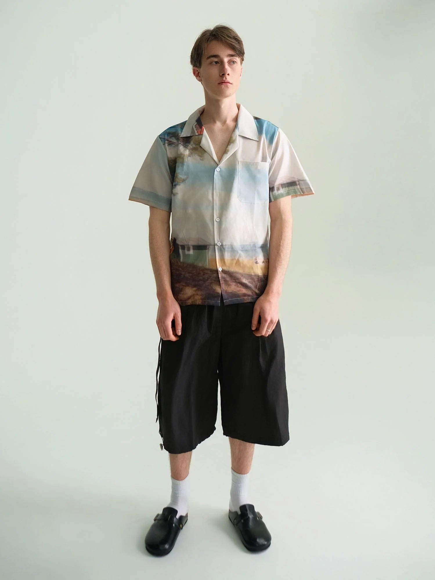 WIID Landscape Full-Print Cuban Half Shirt