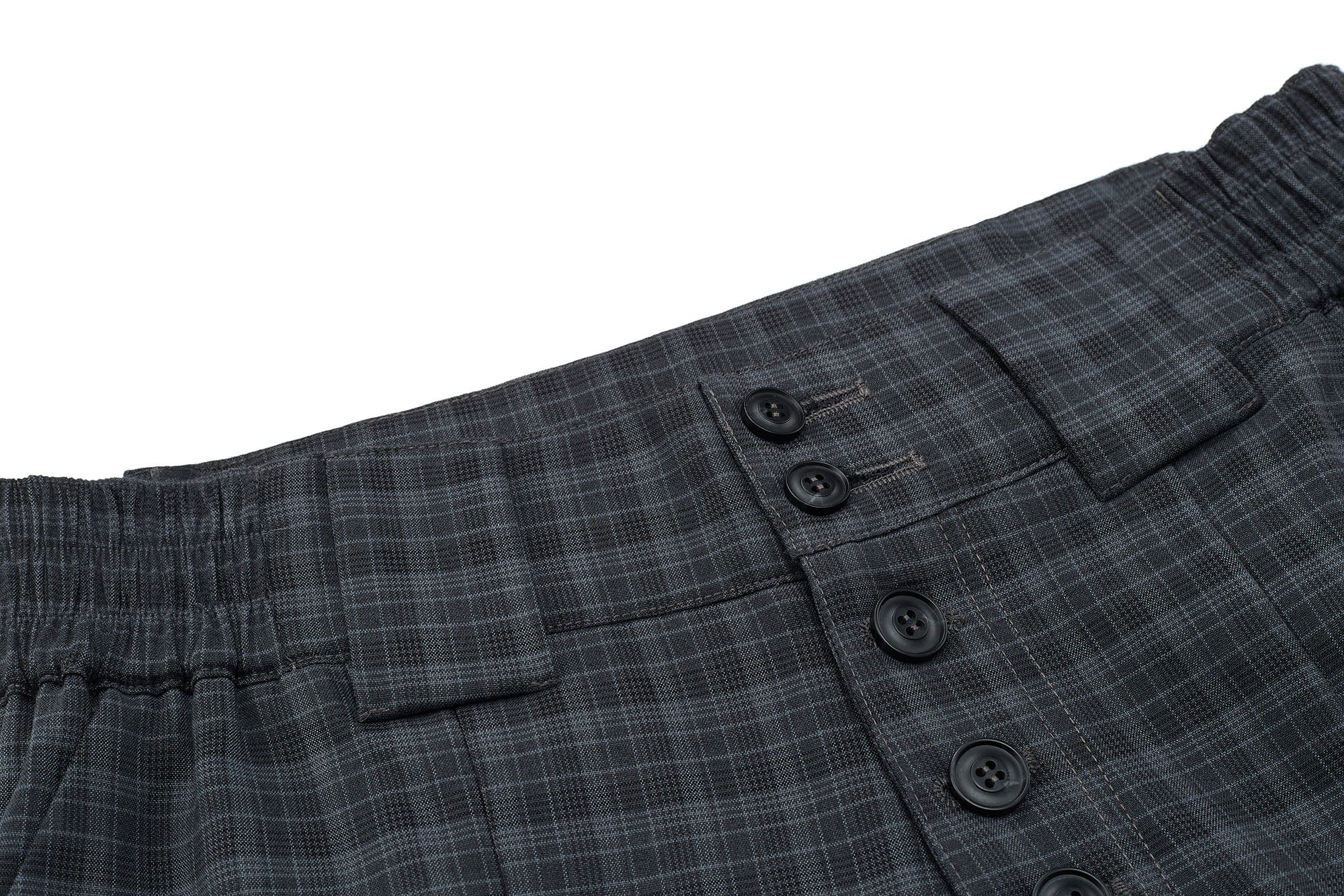 ESAIAS Retro Plaid Pleated Wide-Leg Pants