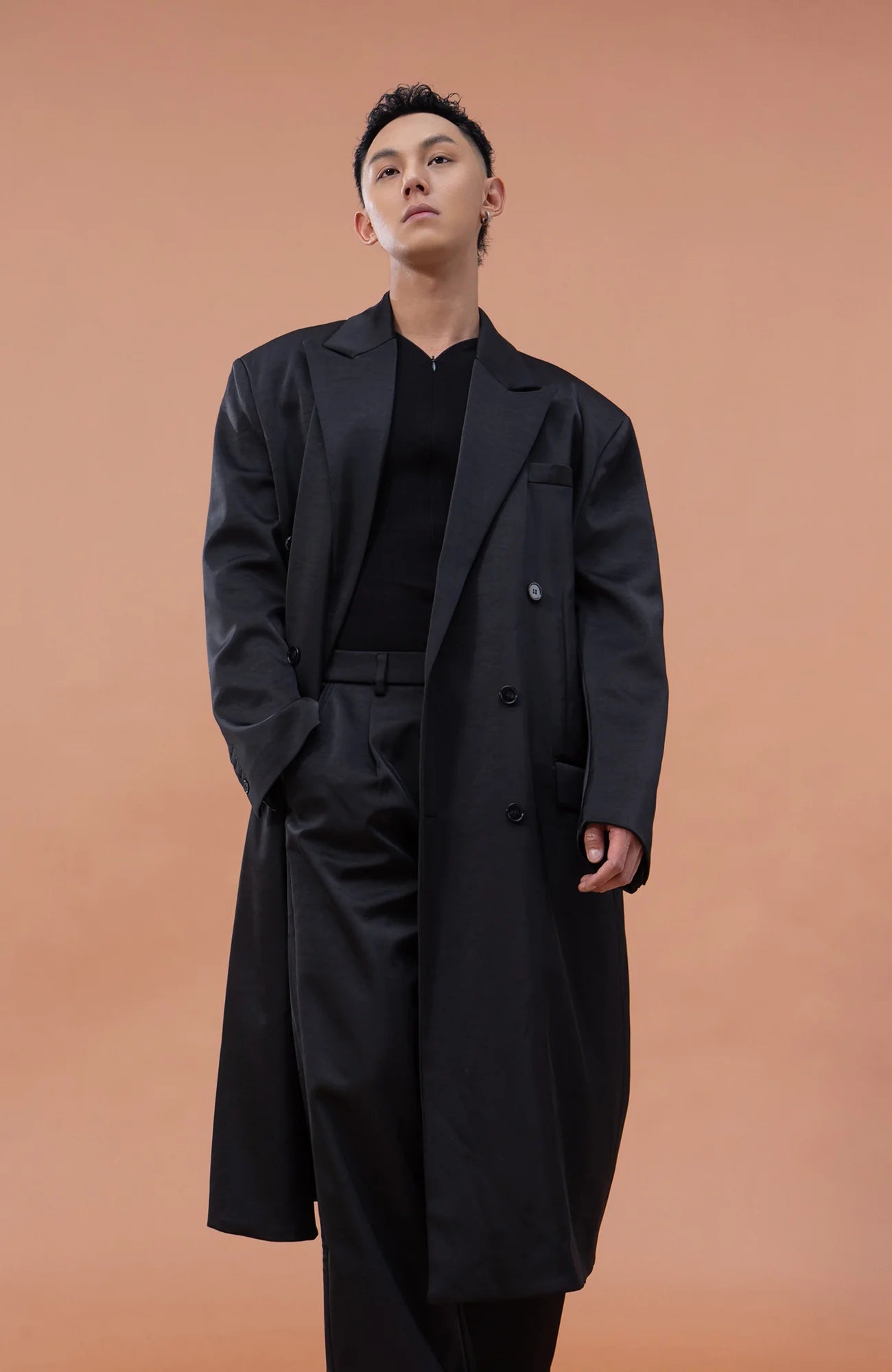 CLP Satin Padded Drape Coat