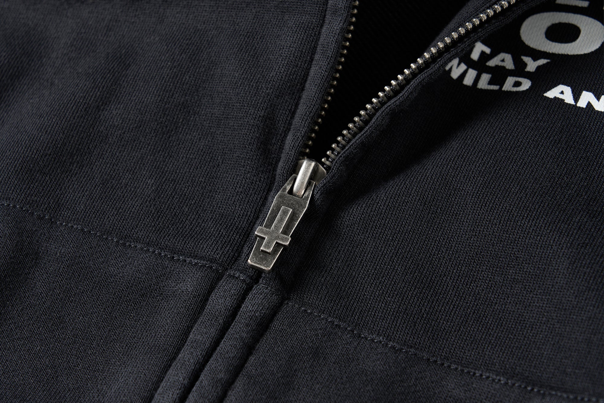 SAVAGEGROWTHWORLD Bullet Hole Graphic Washed Zip-Up Hoodie