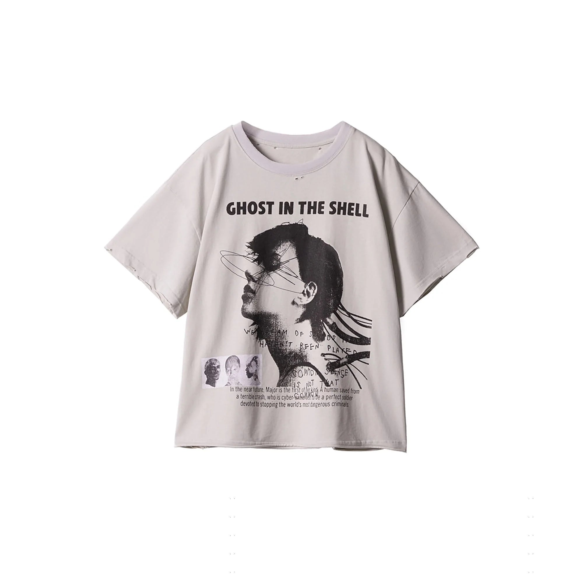 ERROR CODE ROBOT Distressed Raw-Edge Washed Graphic Tee