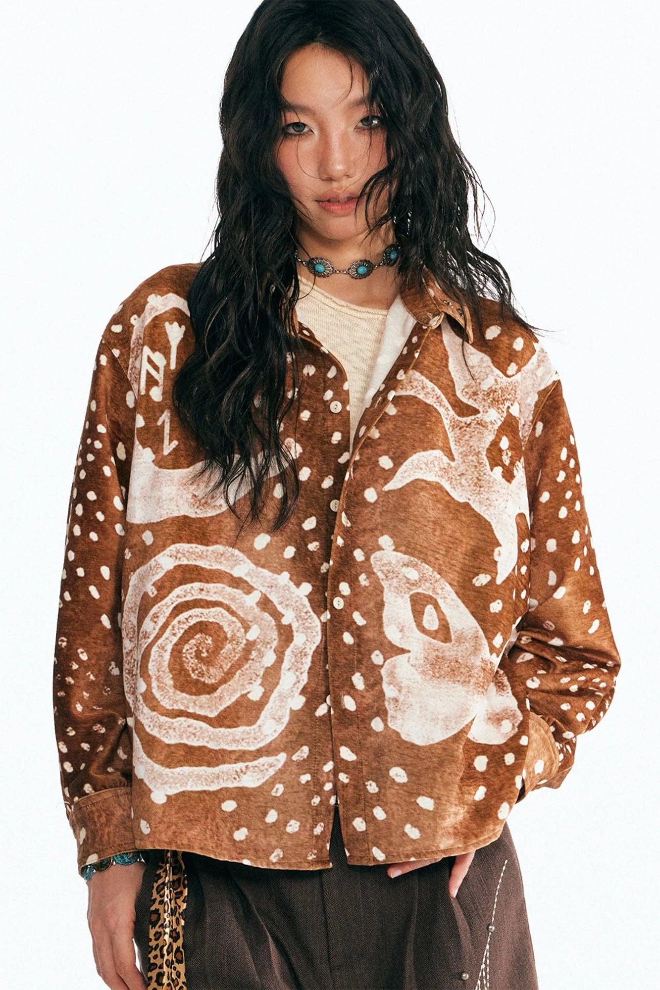 1997 POSTOFFICE Starlit Deer Suede Shirt