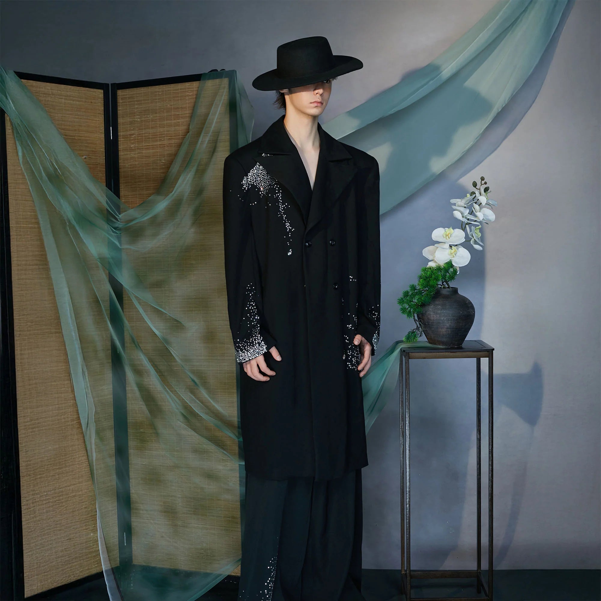 JIECHI Diamond Structured Overcoat