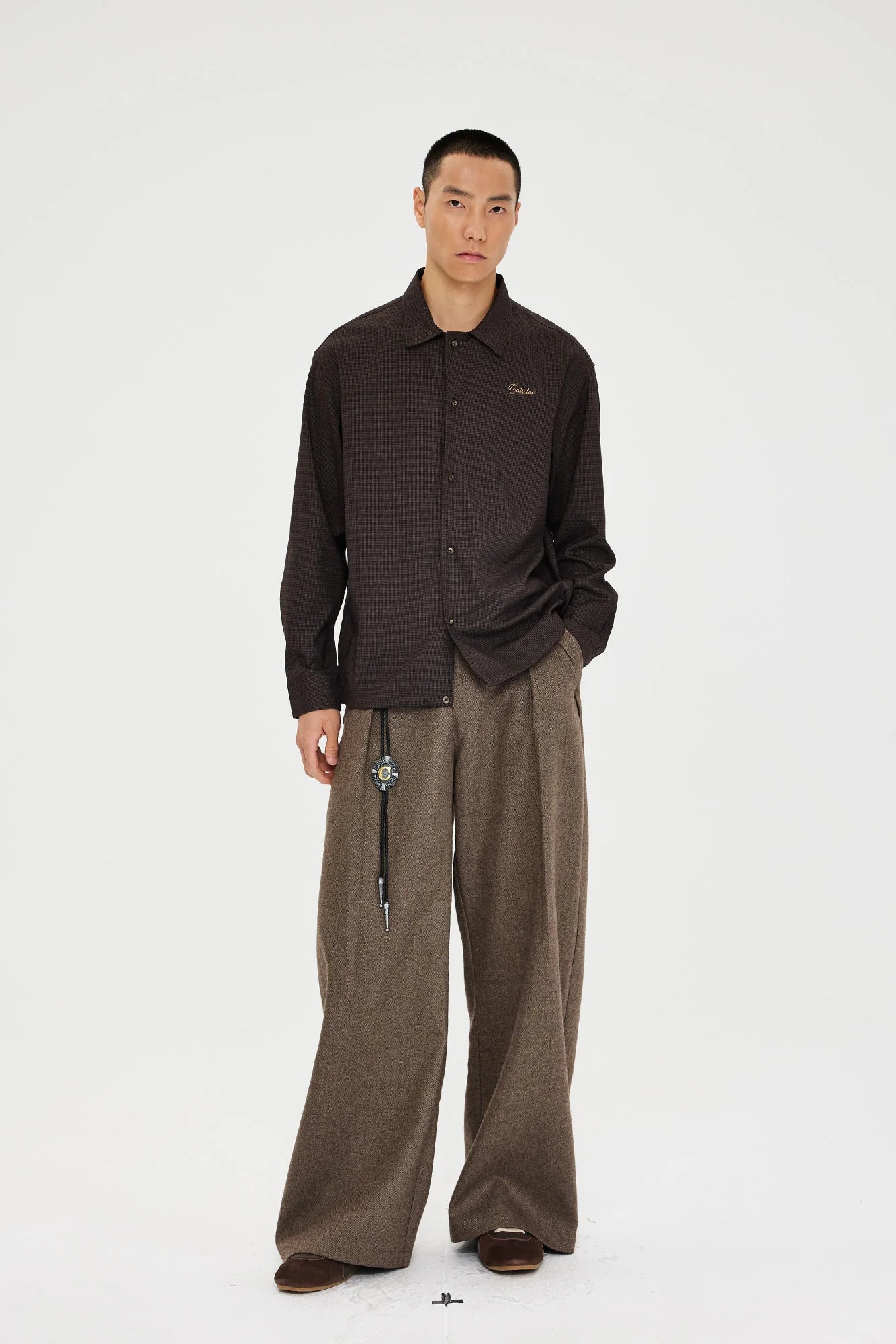 CATSSTAC Retro Gingham Drawstring Hem Boxy Shirt