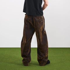 PMW Retro Flocked Washed Denim Pants