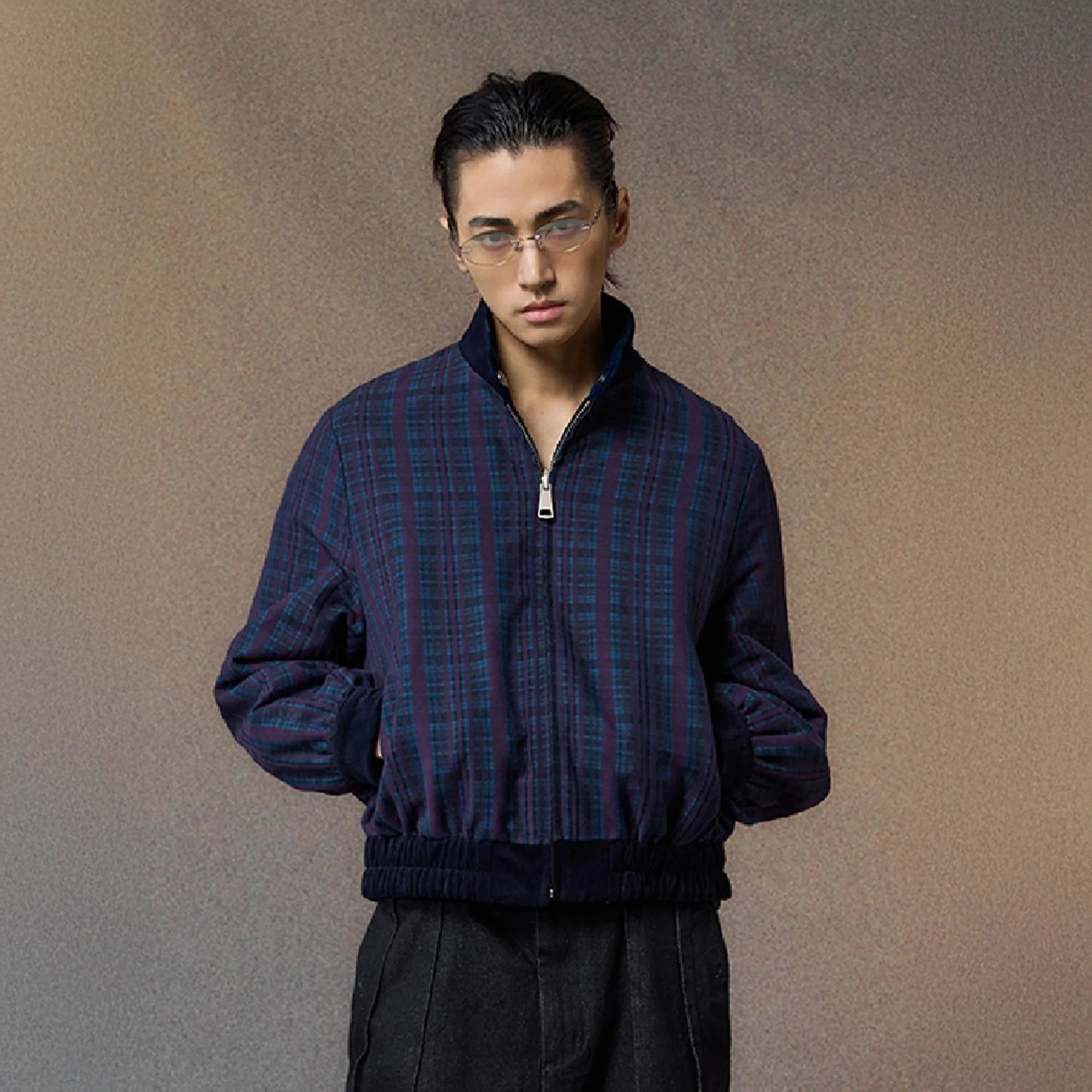 ALVNG AR ANTS Reversible Velvet  Plaid Jacket