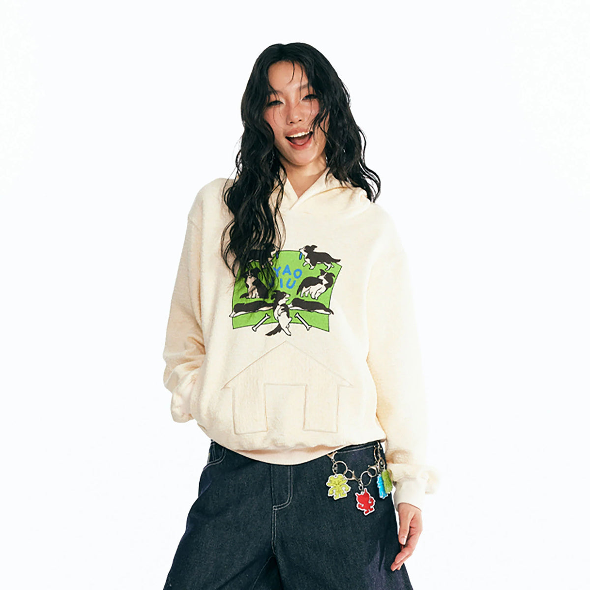 1997 POSTOFFICE Puppy Paradise Graphic Oversized Hoodie