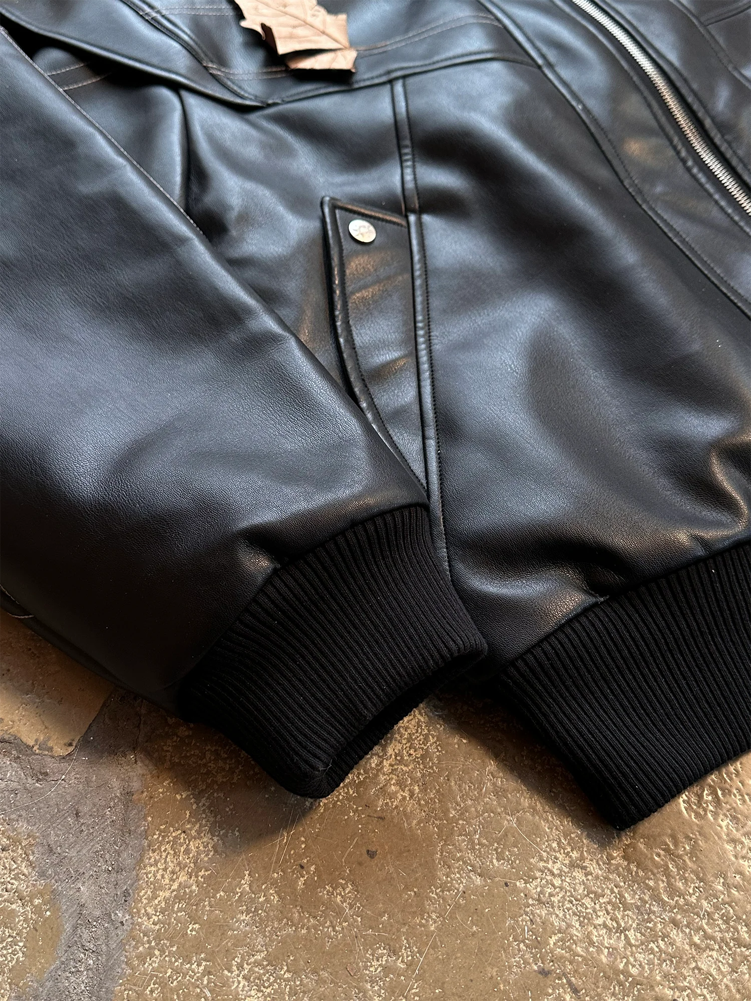 ESAIAS Deconstructed Stitch PU Jacket