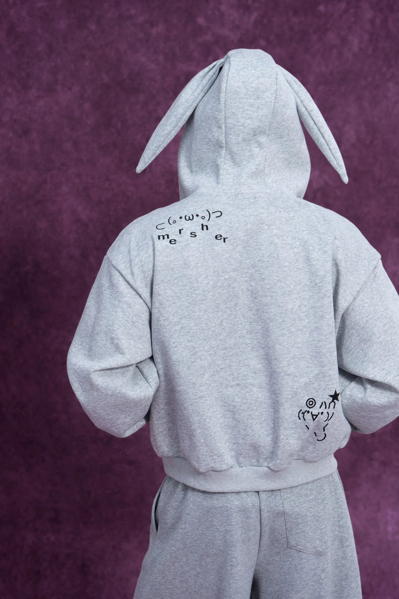 CLP Rabbit Ear Doodle Zip-Up Hoodie