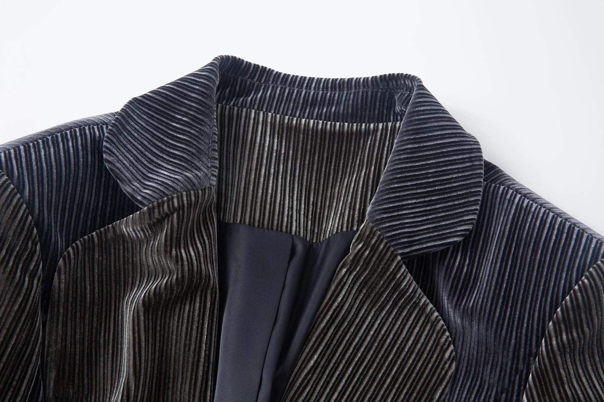 TUIMU Corduroy Contrast Panel Blazer