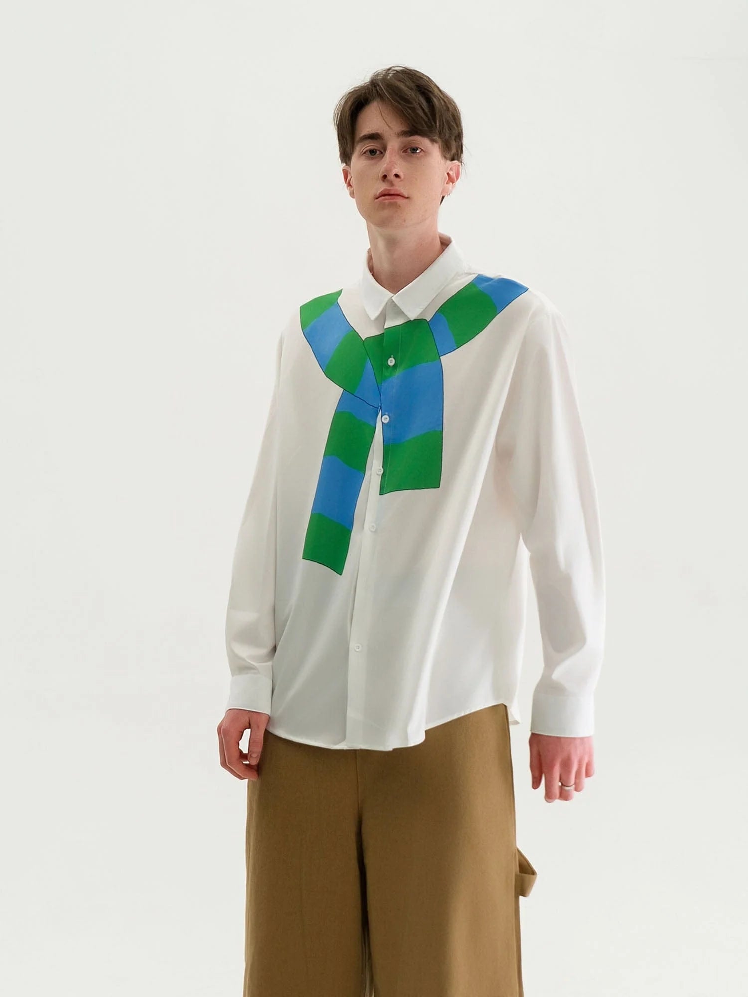 WIID Knotted Scarf Graphic Shirt