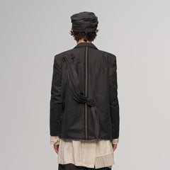 ILNya Nieternite Nifutur Crinkled Strap-Draped Panel Blazer