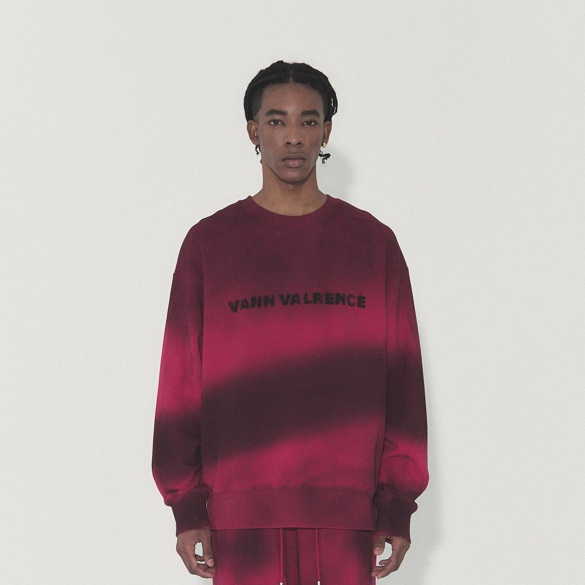 VANN VALRENCE Ombre Stripe Crewneck Sweatshirt