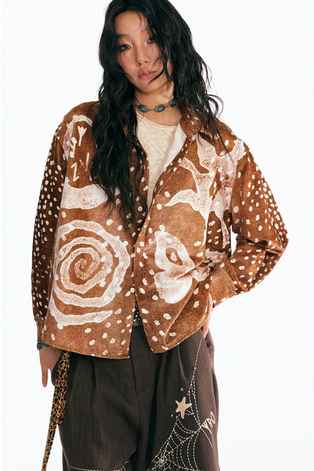 1997 POSTOFFICE Starlit Deer Suede Shirt