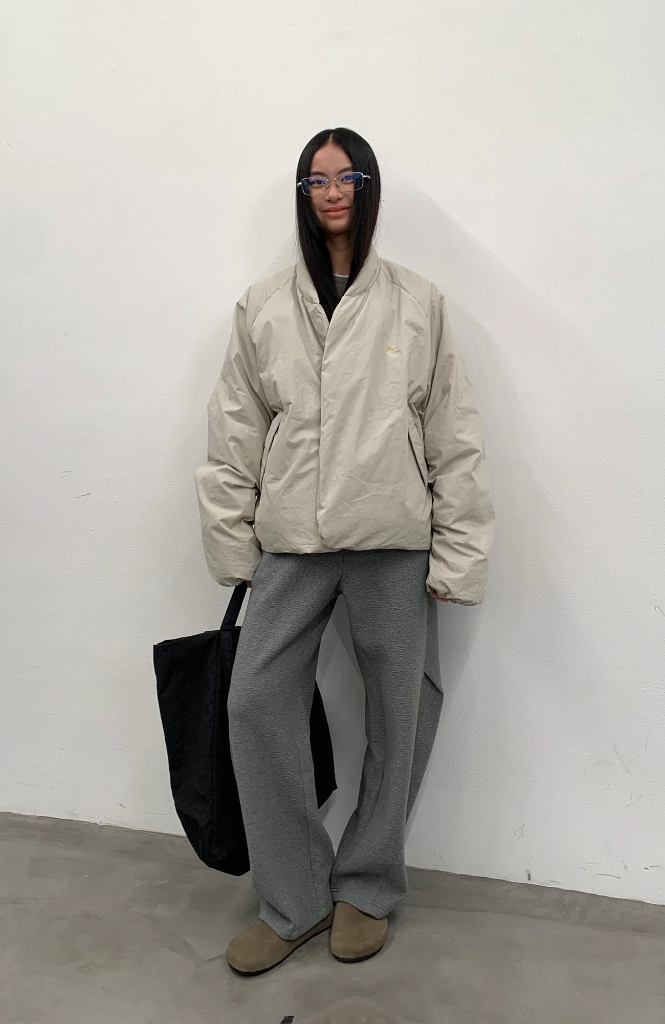 ROARINGWILD A ARCH Minimal Hidden Snap Puffer Jacket