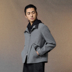 ALVNG AR ANTS Essential Contrast Collar Wool-Blend Jacket