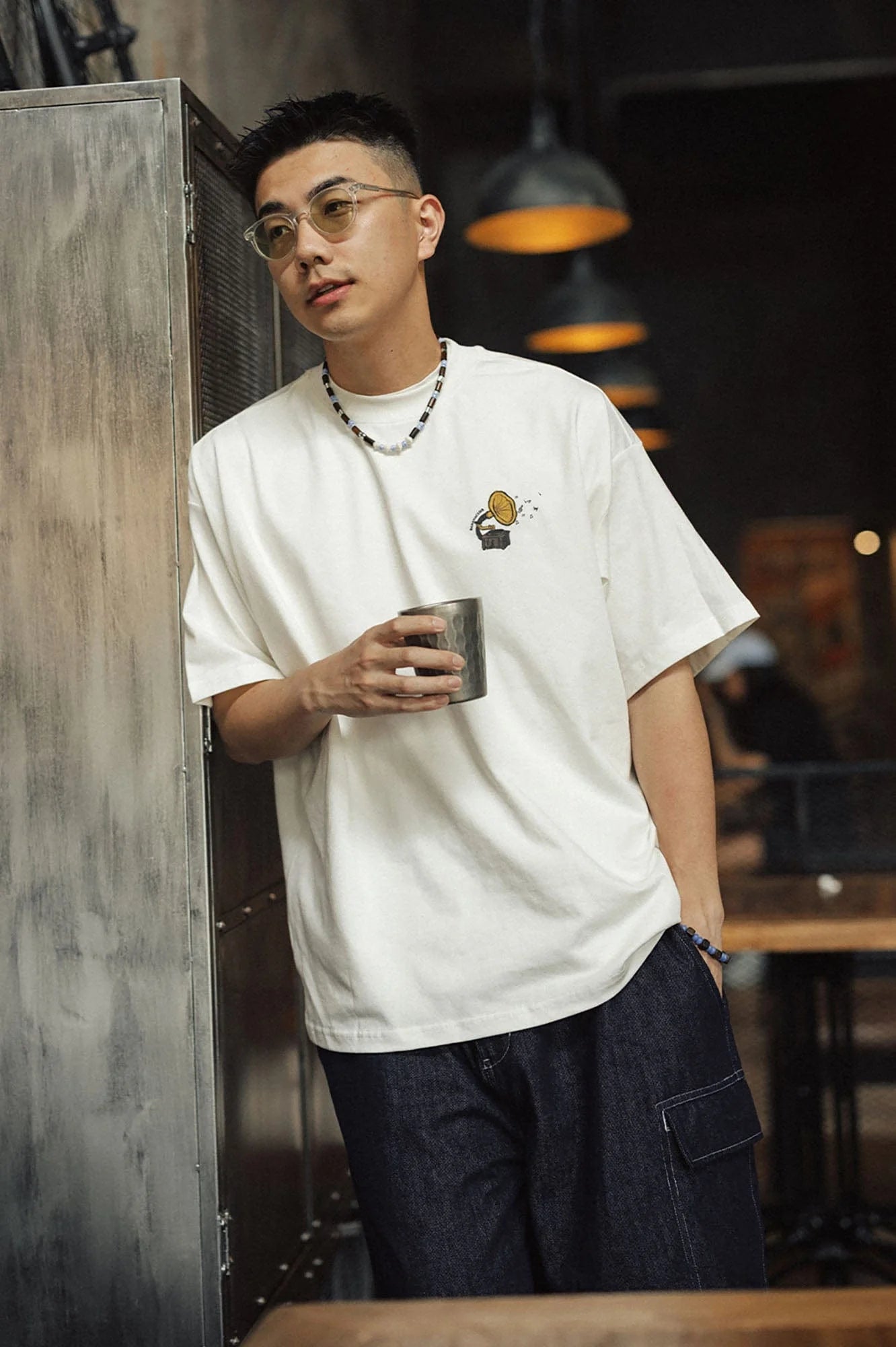 BANANA CLUB Gramophone Graphic Sorona Oversized T-Shirt