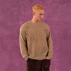 CLP Crochet Rose Wool-Blend Sweater